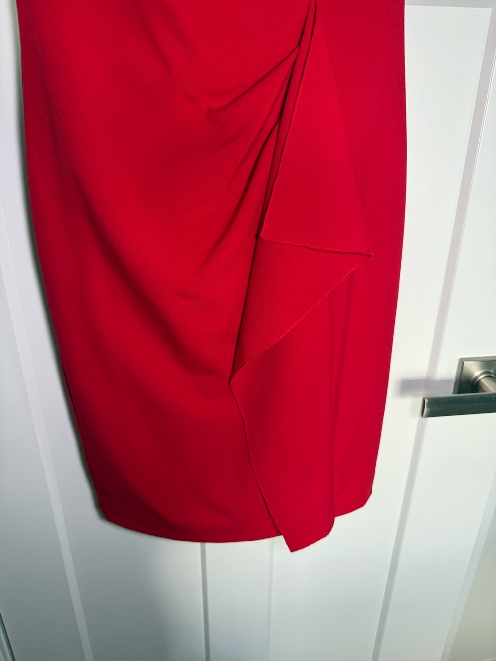 Calvin Klein Bright Red Sleeveless Draped Midi Dress - Picture 3 of 8